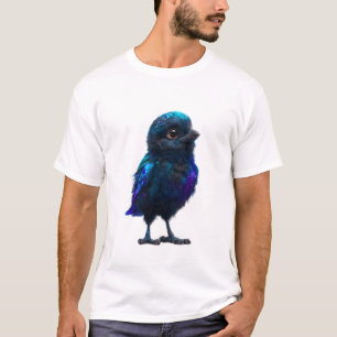 Kosmische Galaxy Blauwe Vogelmannen T-shirt