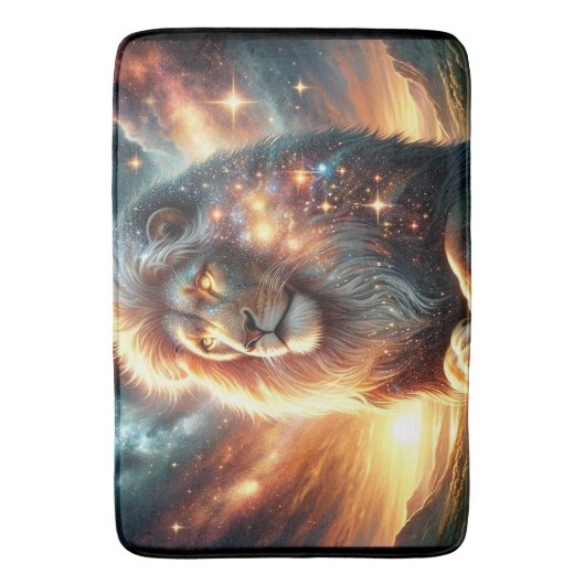 Kosmische Galaxy Space Lion Leeuw Sterkte Astrolog Badmat (Voorkant Verticaal)