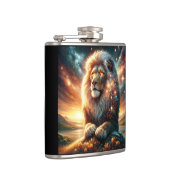 Kosmische Galaxy Space Lion Leeuw Sterkte Astrolog Heupfles (Rechts)