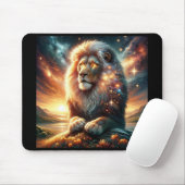 Kosmische Galaxy Space Lion Leeuw Sterkte Astrolog Muismat (Met muis)