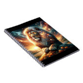 Kosmische Galaxy Space Lion Leeuw Sterkte Astrolog Notitieboek (Rechterzijde)