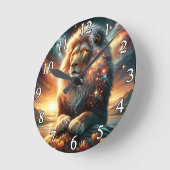 Kosmische Galaxy Space Lion Leeuw Sterkte Astrolog Ronde Klok (Hoek)