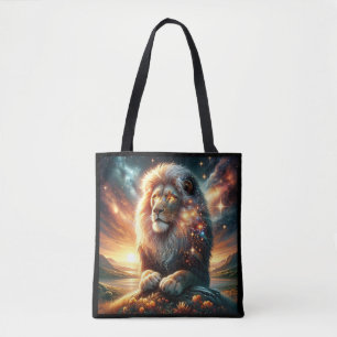 Kosmische Galaxy Space Lion Leeuw Sterkte Astrolog Tote Bag
