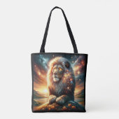 Kosmische Galaxy Space Lion Leeuw Sterkte Astrolog Tote Bag (Achterkant)