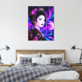 Kosmische Geisha im Neon‑Traumland Canvas Afdruk (Insitu (Slaapkamer))
