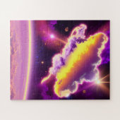 Kosmische gele Paarse wolk Zap atmosferische plane Legpuzzel (Horizontaal)
