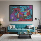 Kosmische Geometrie Explosie Canvas Afdruk