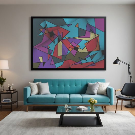 Kosmische Geometrie Explosie Canvas Afdruk