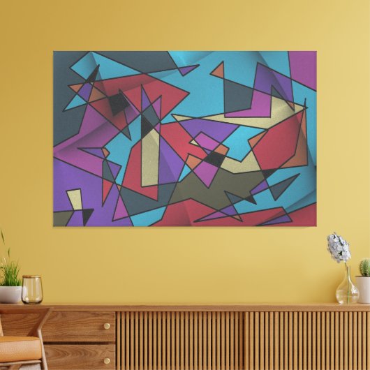Kosmische Geometrie Explosie Canvas Afdruk (Insitu (Woonkamer))