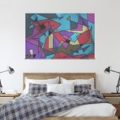 Kosmische Geometrie Explosie Canvas Afdruk (Insitu (Slaapkamer))