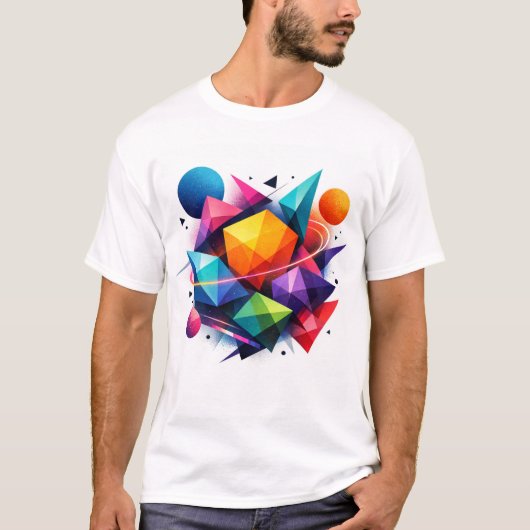 Kosmische geometrie in levendige kleuren t-shirt (Voorkant)