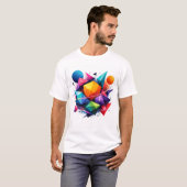 Kosmische geometrie in levendige kleuren t-shirt (Voorkant volledig)