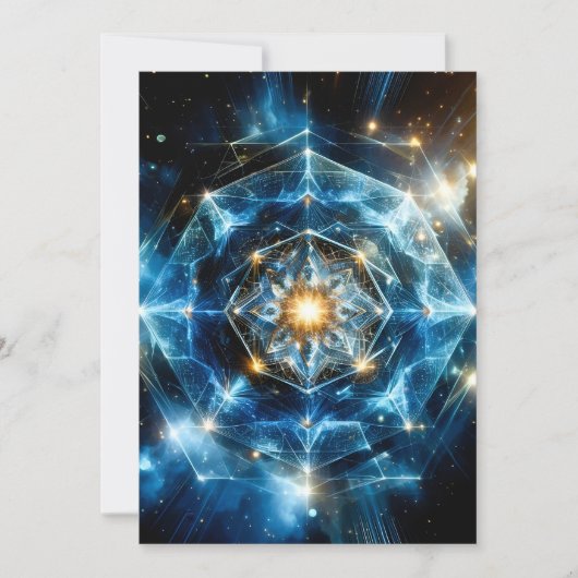 Kosmische Geometrie Mandala Ster Heelal Abstract Aankondiging (Voorkant)