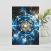 Kosmische Geometrie Mandala Ster Heelal Abstract Aankondiging (Staand voorkant)