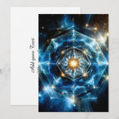 Kosmische Geometrie Mandala Ster Heelal Abstract Aankondiging (Voorkant / Achterkant)