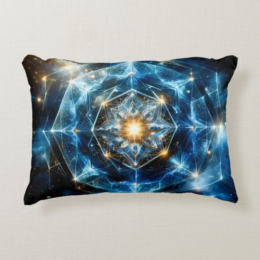 Kosmische Geometrie Mandala Ster Heelal Abstract Accent Kussen (Voorkant)