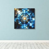 Kosmische Geometrie Mandala Ster Heelal Abstract Canvas Afdruk (Insitu (Houten vloer))