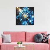 Kosmische Geometrie Mandala Ster Heelal Abstract Canvas Afdruk (Insitu (Woonkamer))