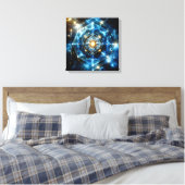 Kosmische Geometrie Mandala Ster Heelal Abstract Canvas Afdruk (Insitu (Slaapkamer))