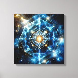 Kosmische Geometrie Mandala Ster Heelal Abstract Canvas Afdruk