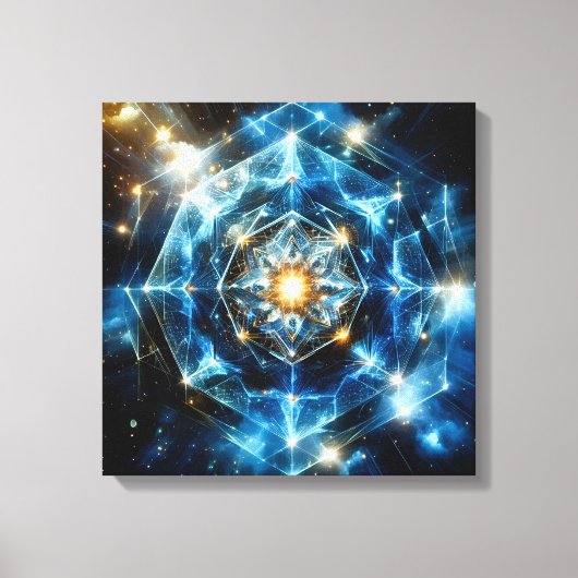 Kosmische Geometrie Mandala Ster Heelal Abstract Canvas Afdruk (Voorkant)