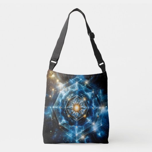 Kosmische Geometrie Mandala Ster Heelal Abstract Crossbody Tas (Voorkant)
