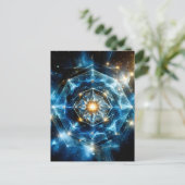 Kosmische Geometrie Mandala Ster Heelal Abstract Feestdagenkaart (Staand voorkant)