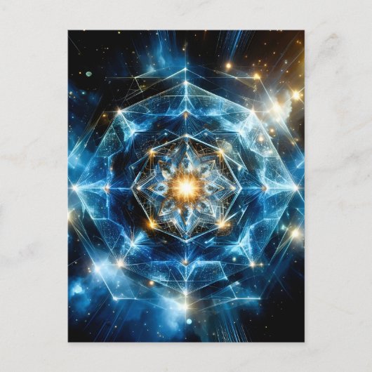 Kosmische Geometrie Mandala Ster Heelal Abstract Feestdagenkaart (Voorkant)