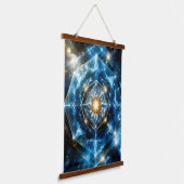 Kosmische Geometrie Mandala Ster Heelal Abstract Hangend Wandkleed (Gebogen)
