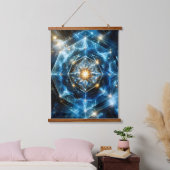 Kosmische Geometrie Mandala Ster Heelal Abstract Hangend Wandkleed (Slaapkamer)