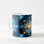 Kosmische Geometrie Mandala Ster Heelal Abstract Koffiemok (Voorkant links)