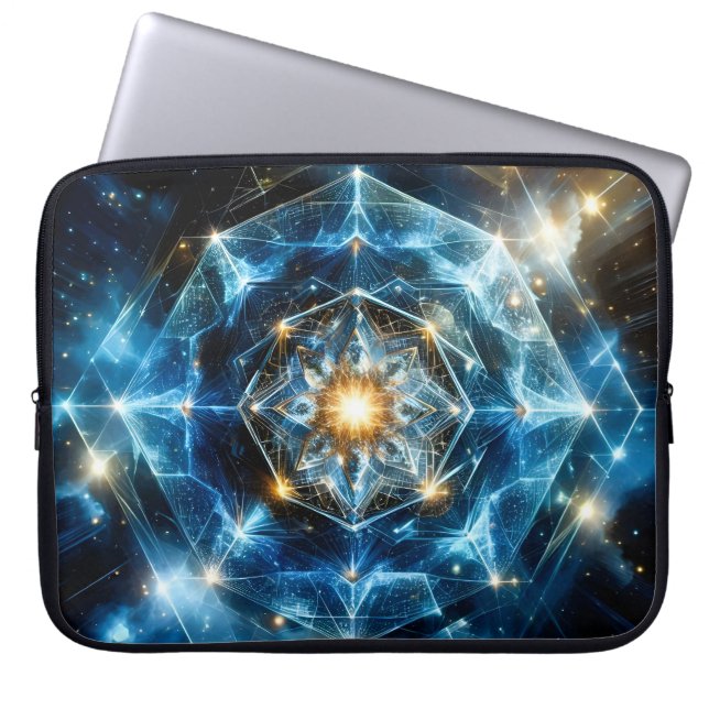 Kosmische Geometrie Mandala Ster Heelal Abstract Laptop Sleeve (Voorkant)