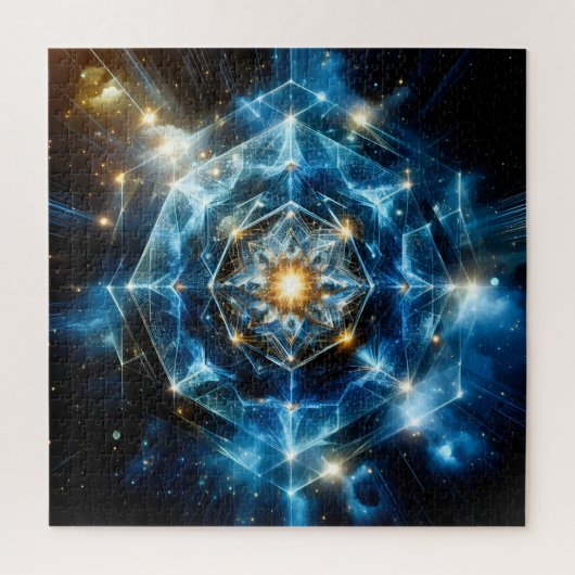 Kosmische Geometrie Mandala Ster Heelal Abstract Legpuzzel (Verticaal)