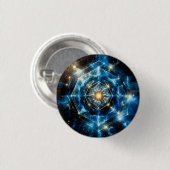Kosmische Geometrie Mandala Ster Heelal Abstract Ronde Button 3,2 Cm (Voorkant /achterkant)