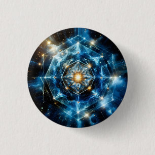 Kosmische Geometrie Mandala Ster Heelal Abstract Ronde Button 3,2 Cm