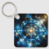 Kosmische Geometrie Mandala Ster Heelal Abstract Sleutelhanger (Voorkant)