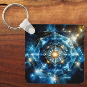 Kosmische Geometrie Mandala Ster Heelal Abstract Sleutelhanger (Voorkant)