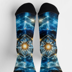 Kosmische Geometrie Mandala Ster Heelal Abstract Sokken