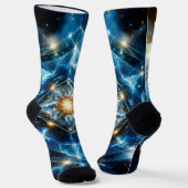 Kosmische Geometrie Mandala Ster Heelal Abstract Sokken (Gebogen)