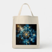 Kosmische Geometrie Mandala Ster Heelal Abstract Tote Bag (Achterkant)