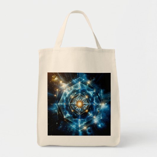 Kosmische Geometrie Mandala Ster Heelal Abstract Tote Bag (Voorkant)