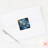 Kosmische Geometrie Mandala Ster Heelal Abstract Vierkante Sticker (Envelop)