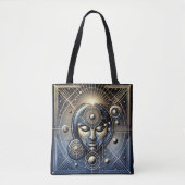 Kosmische geometrie - Mystiek gezichtsontwerp Tote Bag (Voorkant)