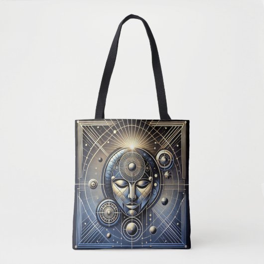 Kosmische geometrie - Mystiek gezichtsontwerp Tote Bag (Voorkant)