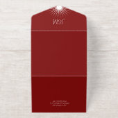 Kosmische Geometrie Trouwen Terracotta Red Starbur All In One Uitnodiging (Buiten)