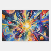 Kosmische Geometrische Explosie Abstract Inpakpapier Vel (Voorkant)