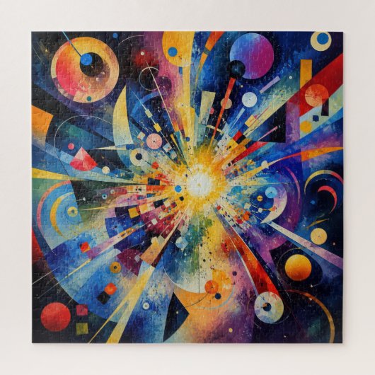 Kosmische Geometrische Explosie Abstract Legpuzzel (Verticaal)