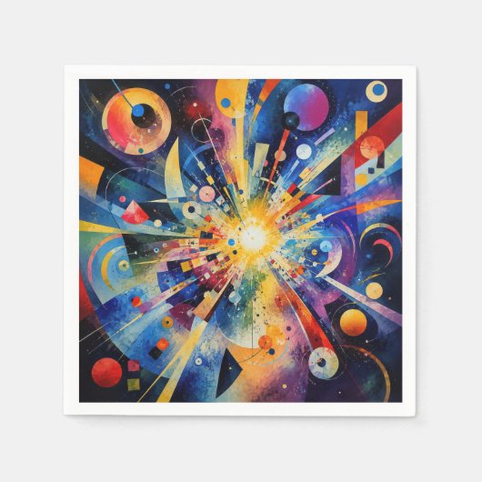 Kosmische Geometrische Explosie Abstract Servet (Voorkant)