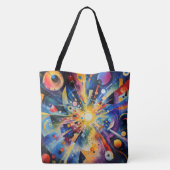 Kosmische Geometrische Explosie Abstract Tote Bag (Achterkant)