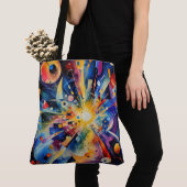 Kosmische Geometrische Explosie Abstract Tote Bag (Dichtbij)